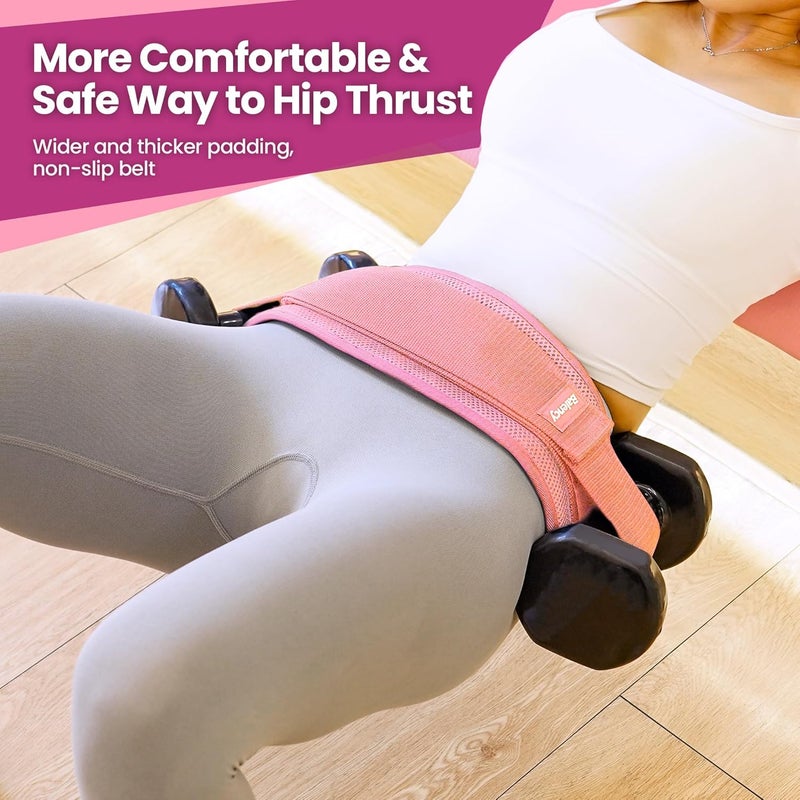 Balency Hip Thrust Belt, Hip Thrust Belt for Dumbbells Heavy, Booty Belt for Hip Thrust, Slip-Resistant Padding Hip Thrust Belt for Gym or Home Workouts, Hip Thrust Band for Dumbbell Kettlebell Plate - Image 2